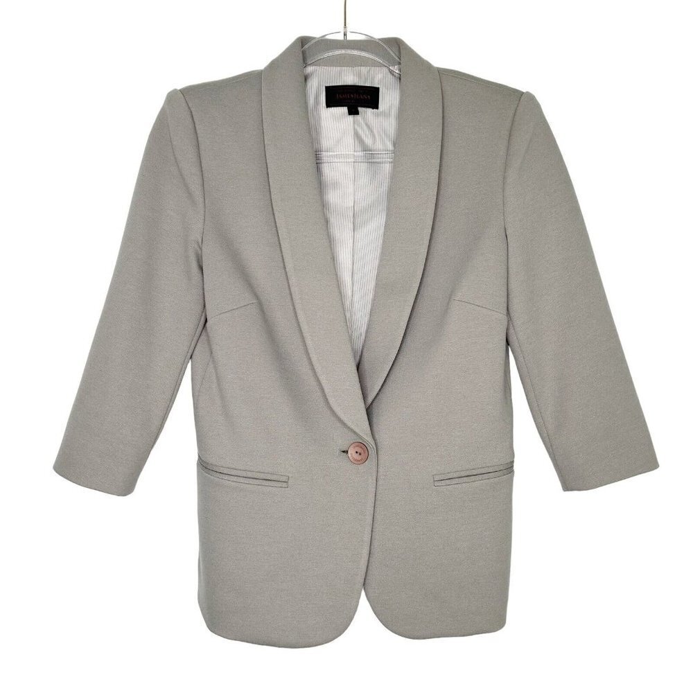James Jeans Shrunken‎ Tuxedo Blazer Jacket Women’s Size Small Dove Taupe